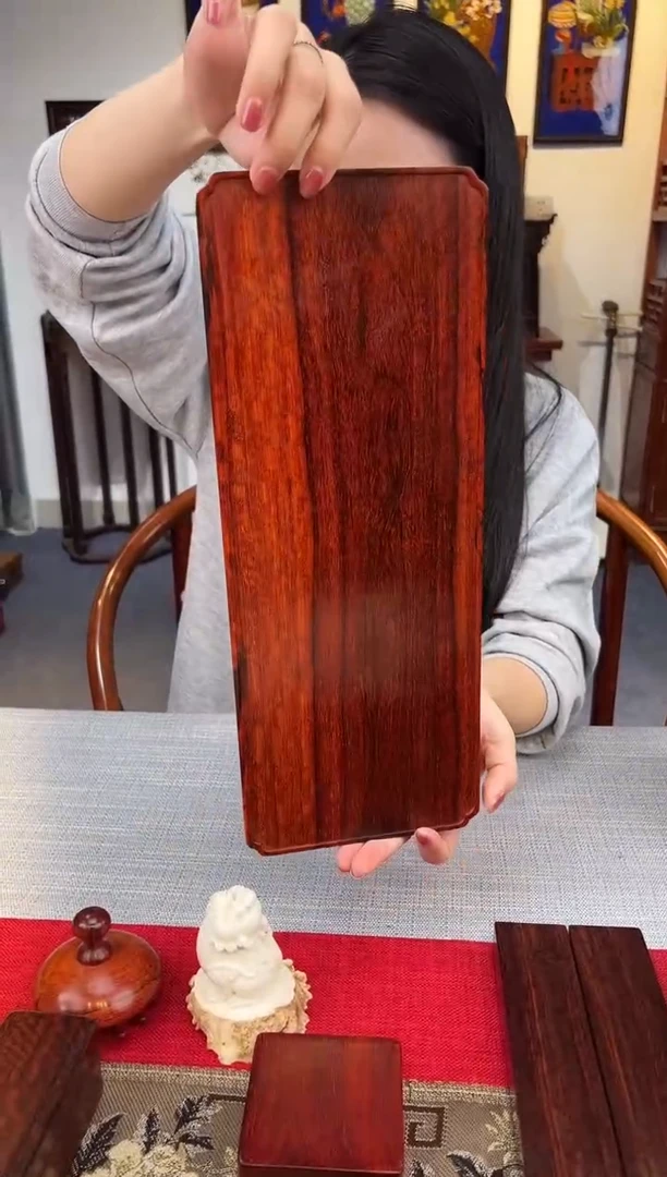 紫檀木类成套家具文盘   一木挖   一物一拍