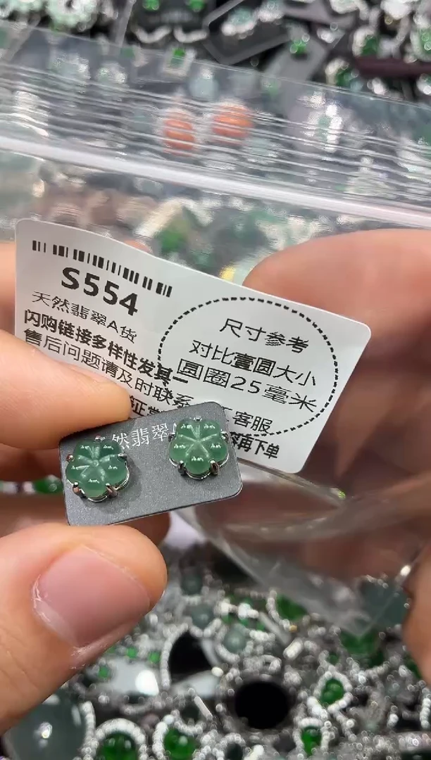 颈饰未镶嵌翡翠S554耳钉