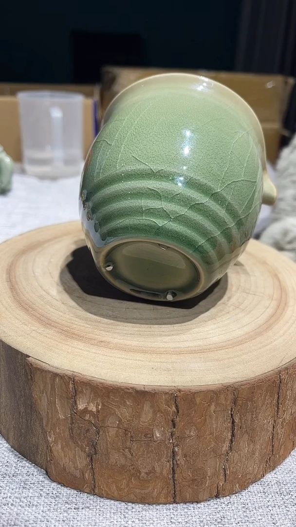 摆件陶原生态原矿葱绿公道