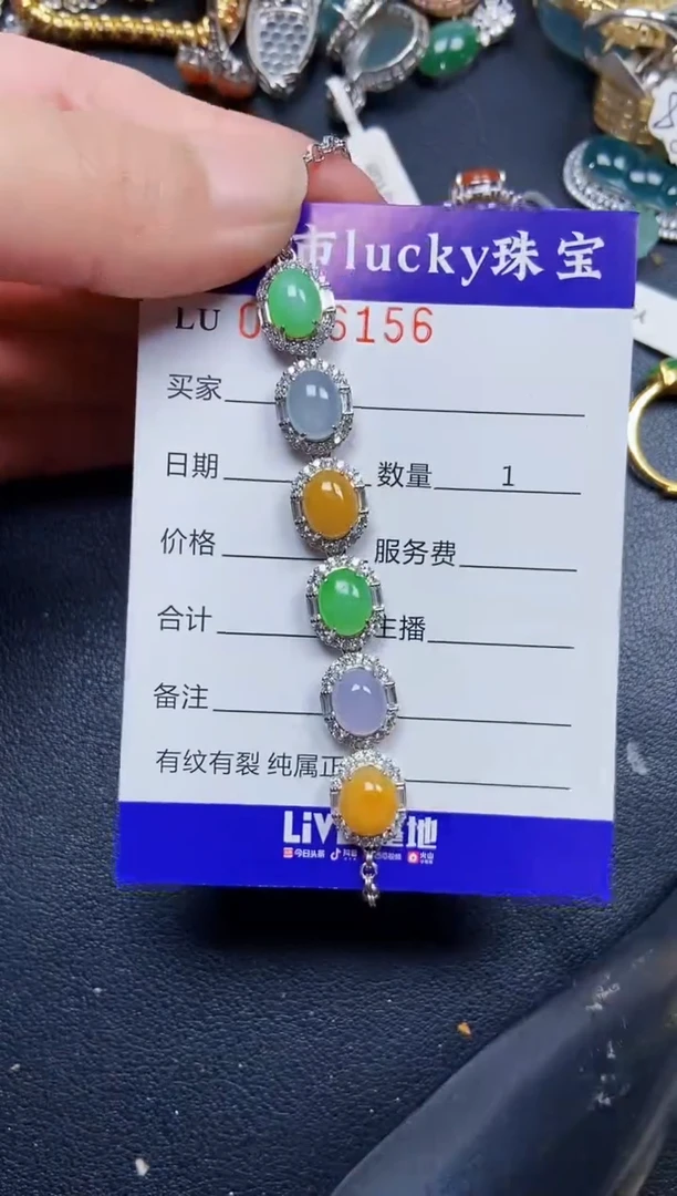 翡翠银S925镶嵌颈饰6156
