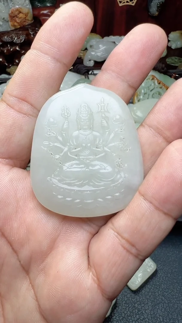 和田玉未镶嵌挂件-