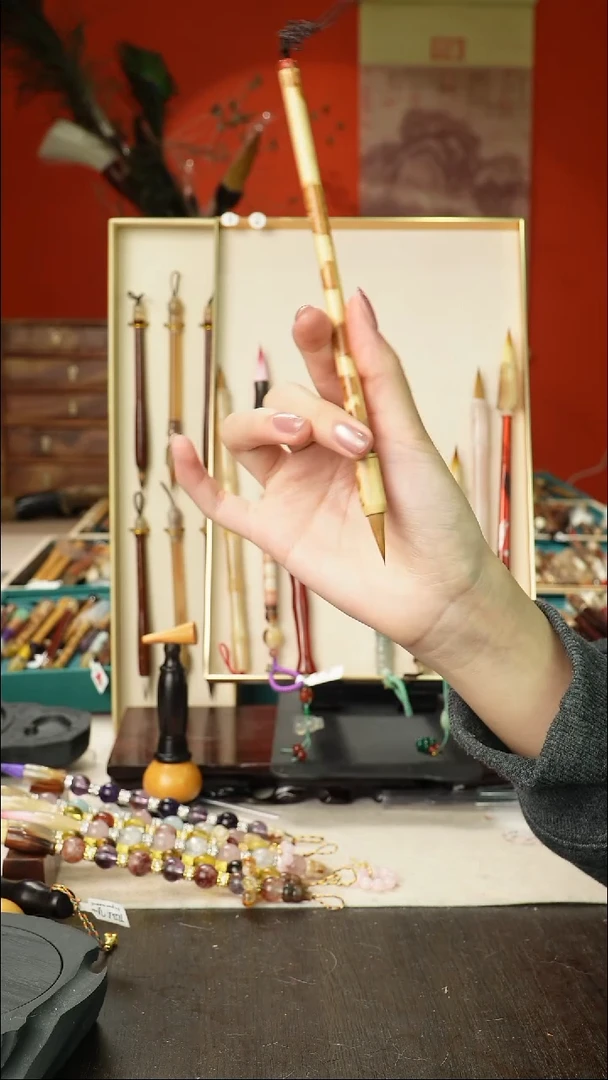 2号孤品高货毛笔链接 清水试笔 蘸墨不退