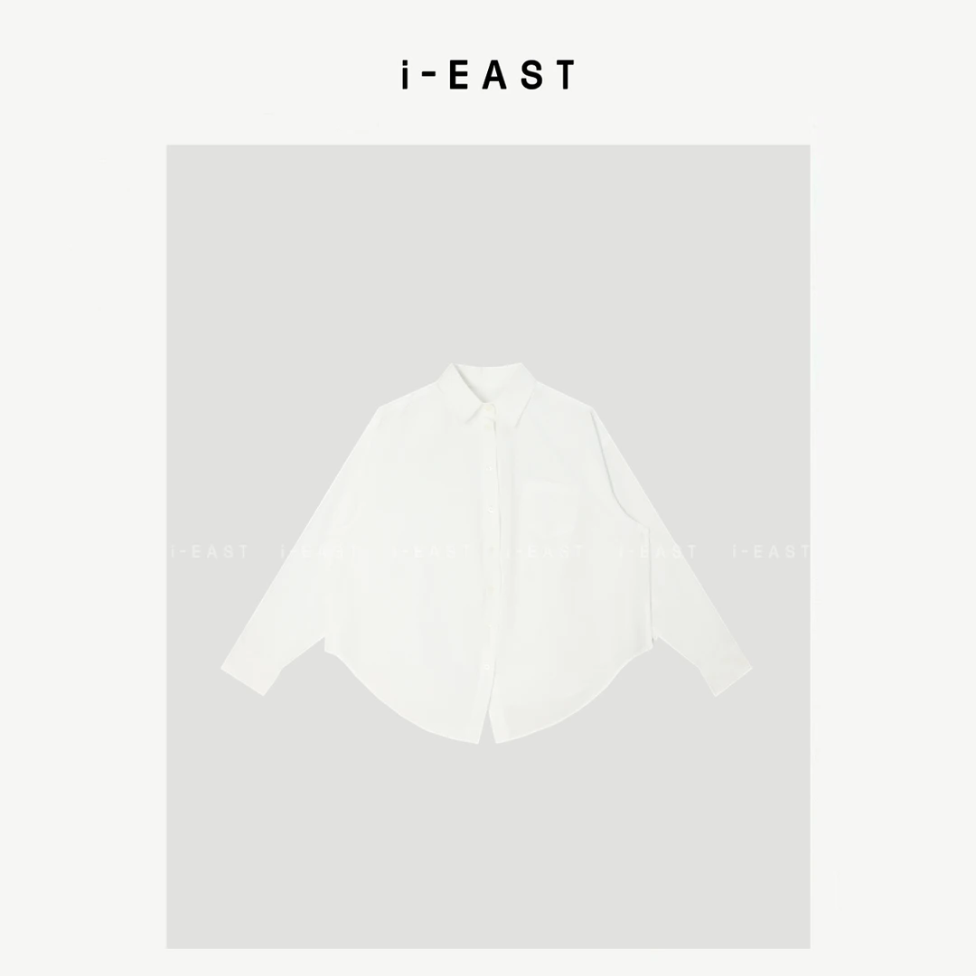 i-EAST 半分对白~极简大气百搭衬衫上衣-5C S25030