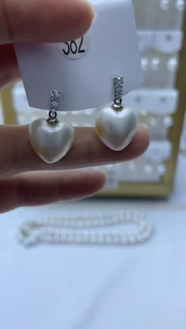 耳饰拼合珍珠（马贝珠）银S925镶嵌382