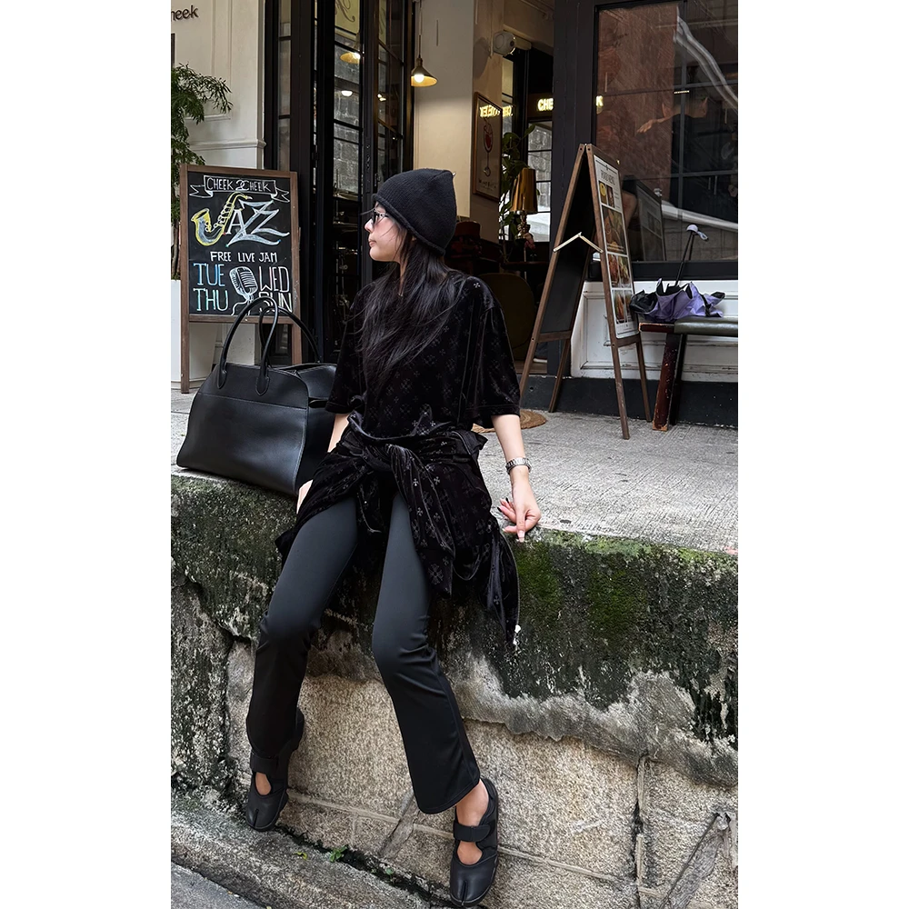 LA CALLA克心丝绒短袖T恤+裤子YY-M-5362