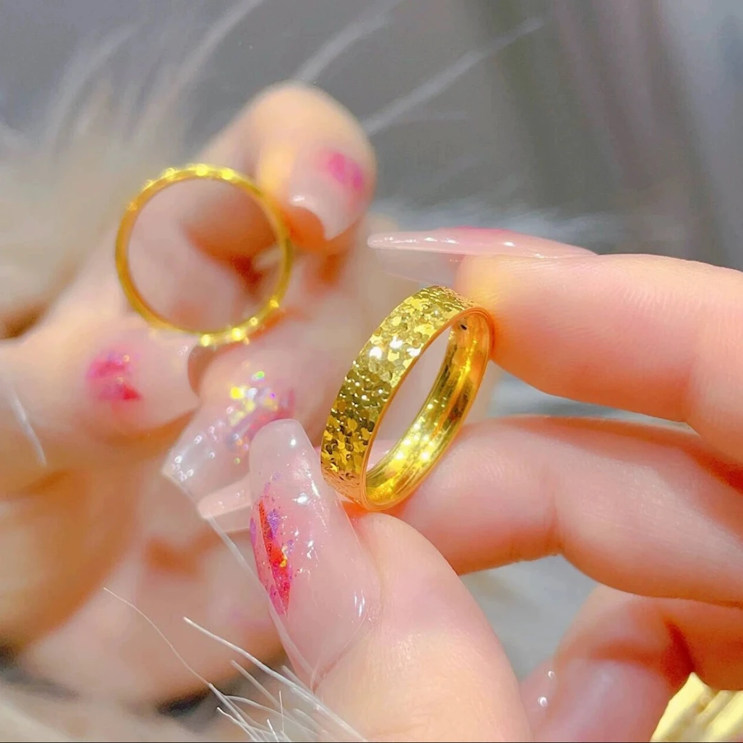 铜合金戒指 爆闪碎碎冰戒指情侣对戒男女新款肌理百搭简约JZ520