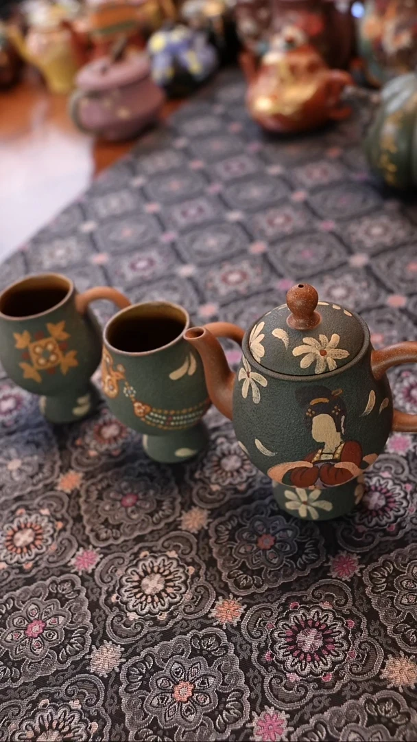 茶壶紫砂宜兴紫砂艺术   贵妃醉酒 一壶两杯