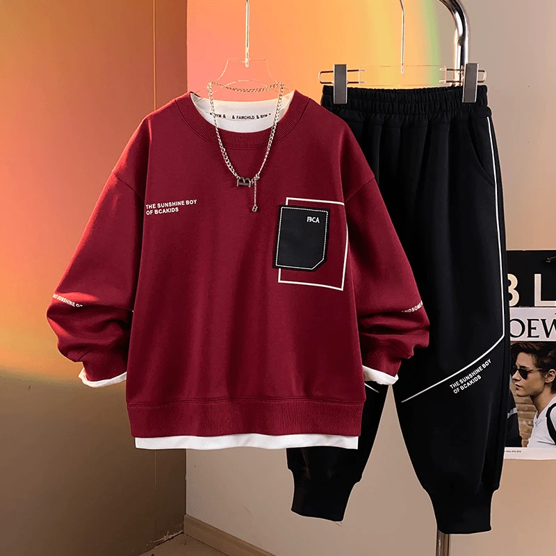 男童春秋款套装2025新款洋气男孩中大童运动长袖儿童秋季两件套潮