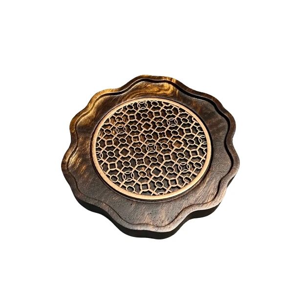 胡桃木创意壶承实木实心茶杯垫中式雕刻茶道紫砂壶养壶垫隔热