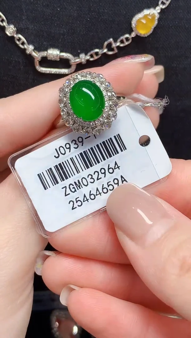 18K金镶嵌戒指翡翠SY多样性发其一