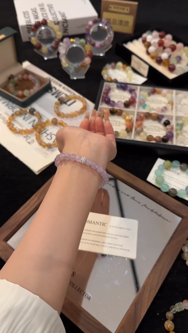 合金手链水晶紫水晶x3055