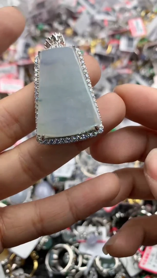 银S925镶嵌戒指翡翠888             2