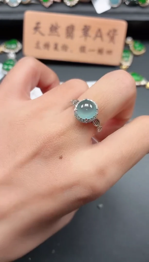 银S925镶嵌戒指翡翠111