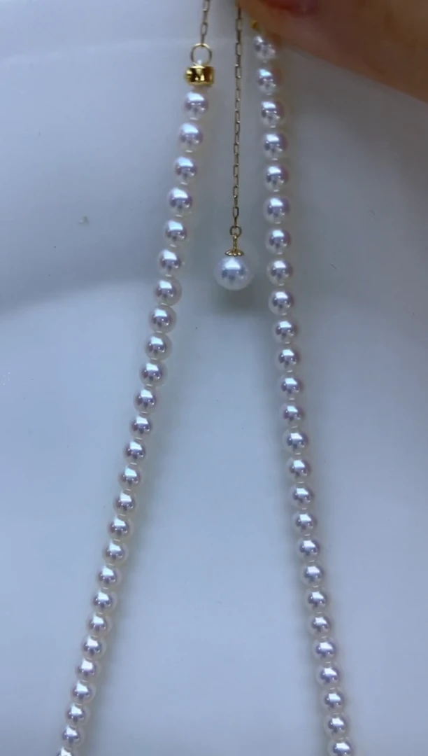 【闪购商品】淡水珍珠项链18K金镶嵌3.5-4