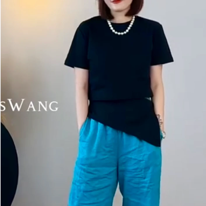 〖猫姐衣橱〗净版宽松高腰天丝麻阔腿裤