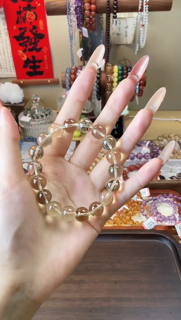 【闪购商品】水晶手链未镶嵌啤酒黄水晶11mm