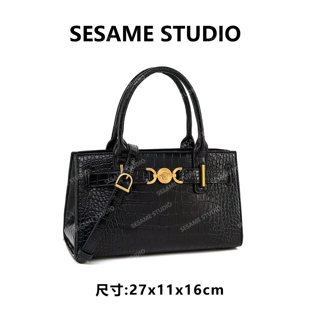 【芝麻集】QYX-81729-黑色休闲时尚百搭腋下女包