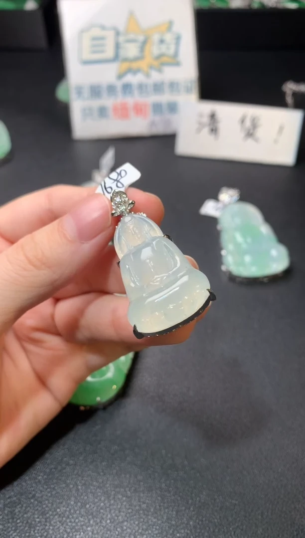 银S925镶嵌翡翠耳饰翡翠
