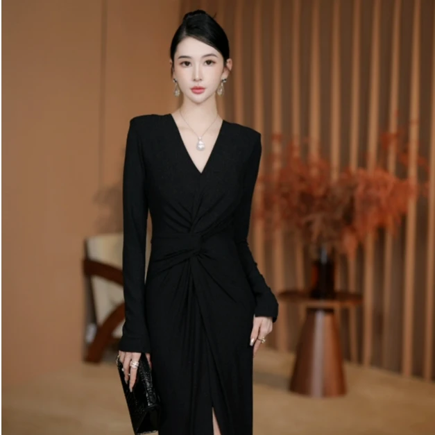 东东定制清仓款【月光芭蕾】气质轻奢显瘦优雅百搭连衣裙