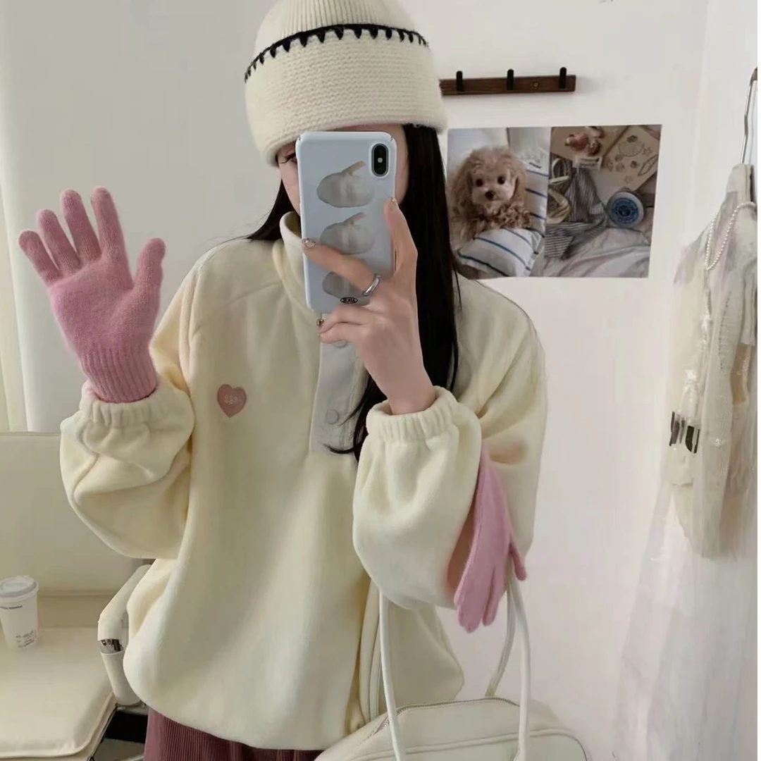 EGG【心动糖果】秋冬新款时尚糖果色卫衣（送手套）