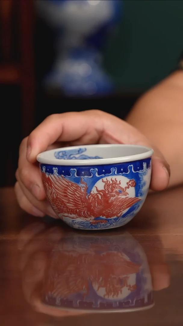 自成堂柴窑青花釉里红