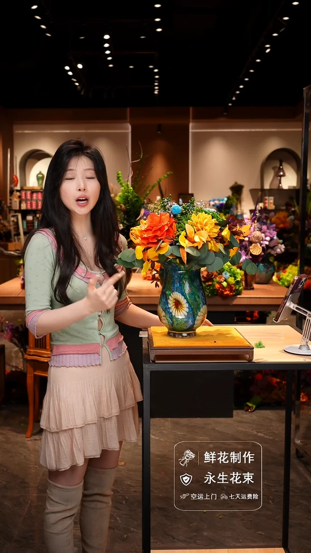 手工艺品琉璃手工花器花束空运包邮送货上门-以图片为准