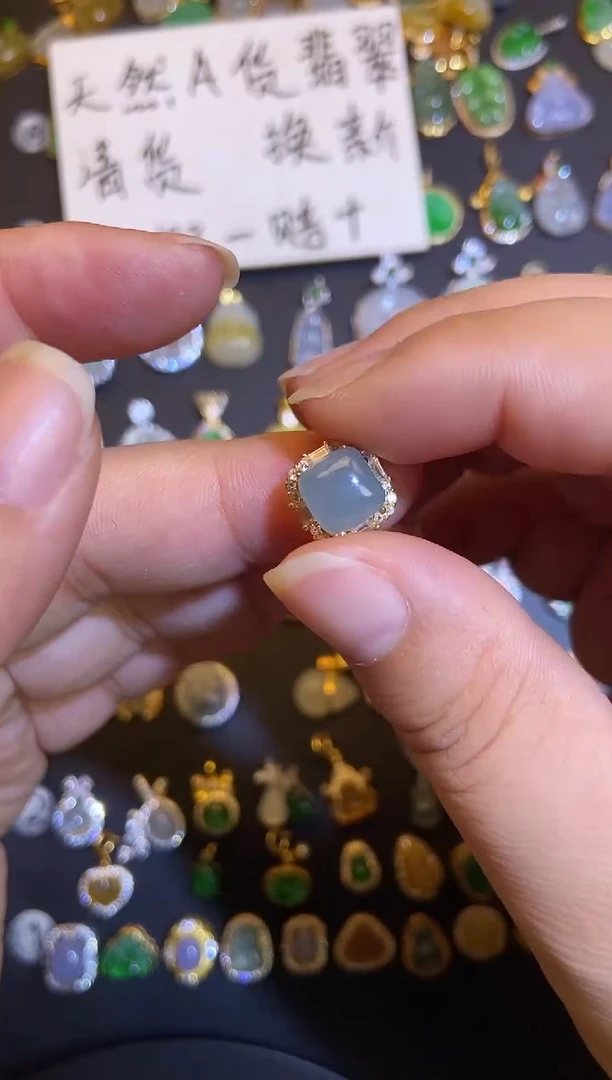 吊坠(不含链)银S925镶嵌翡翠1