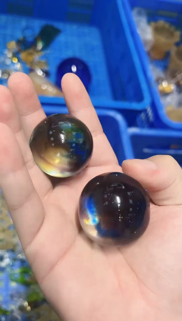 琉璃手工艺品德*堂古法琉璃618琉璃珠子两个摆件
