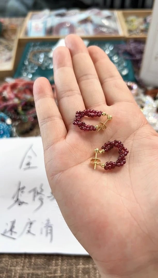 水晶耳饰未镶嵌二口