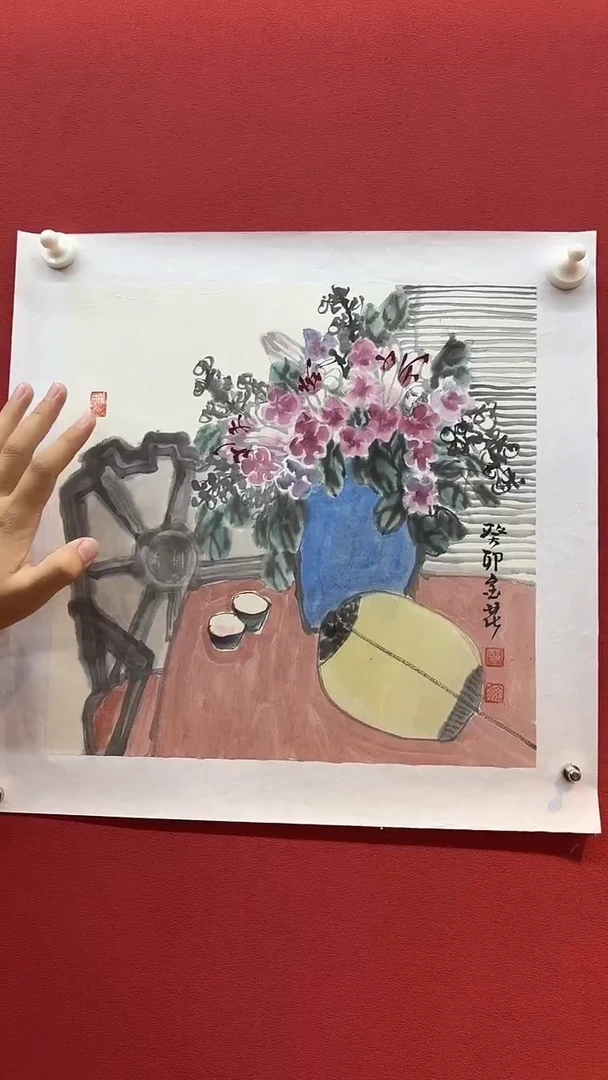 国画蔡金花-国画花鸟1平尺A0305