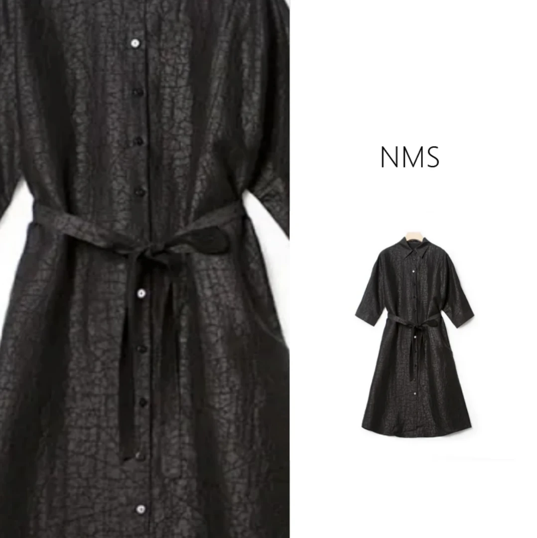 【NMS 诗绣香云纱】龟裂纹气质连衣裙风衣