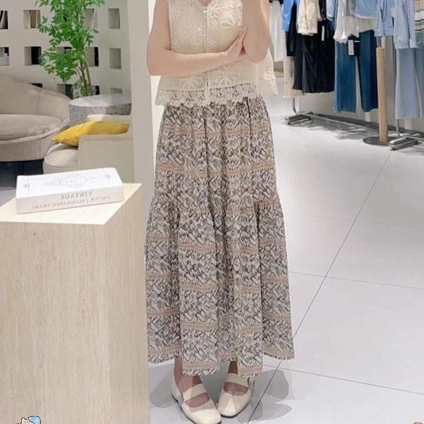 艾然夏季上新波西米亚半裙显瘦气质时尚复古拼印花3456