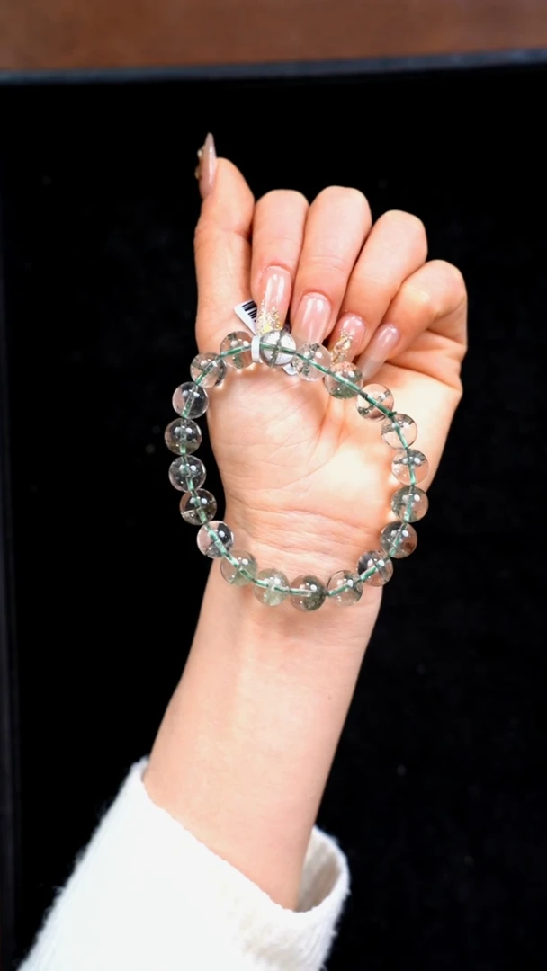 【闪购商品】水晶手链未镶嵌g390 绿幽灵手链10mm+