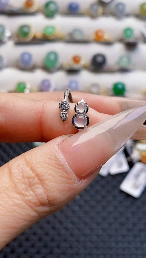 银S925镶嵌戒指翡翠6273