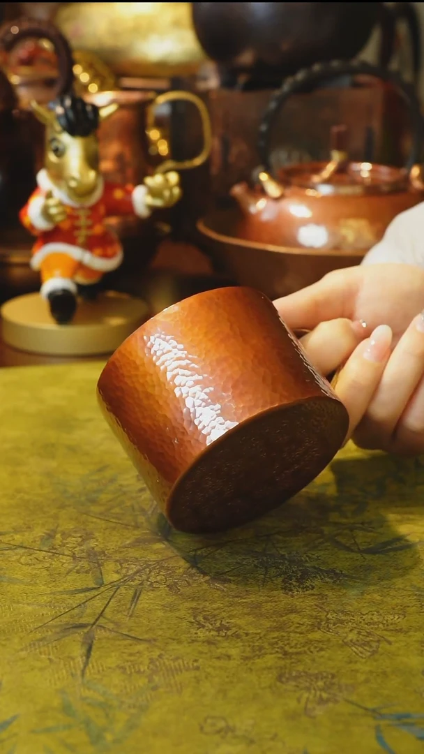 纯紫铜烤色咖啡杯