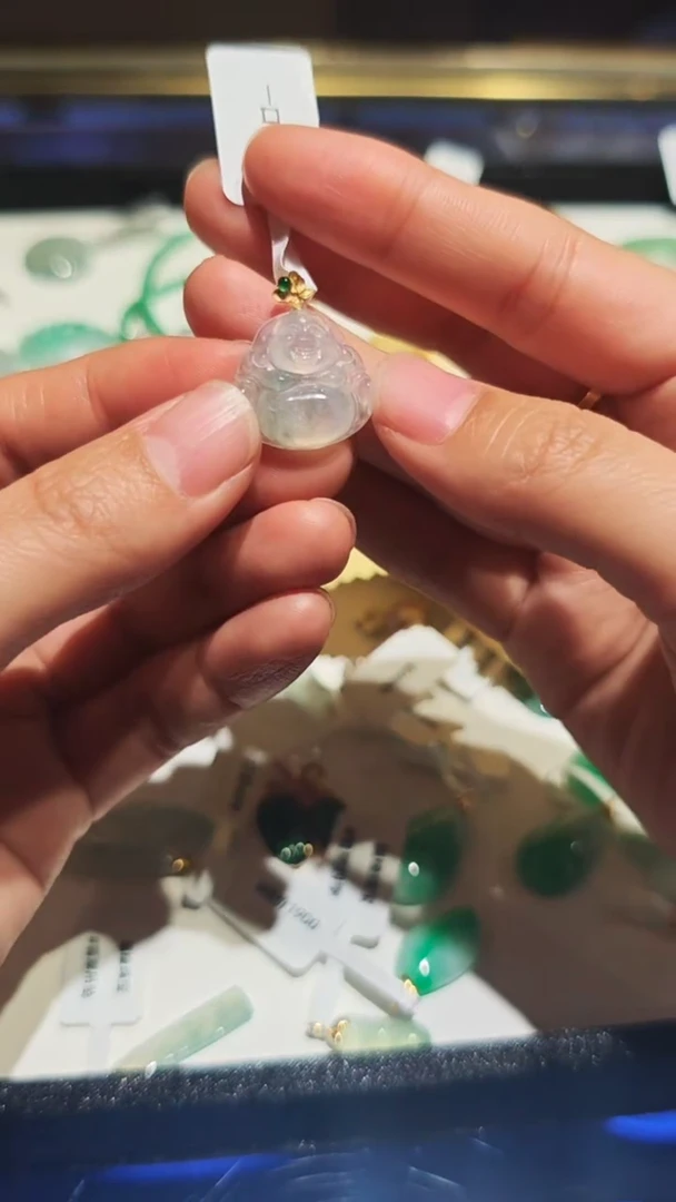 吊坠(不含链)18K金镶嵌翡翠翡翠佛公