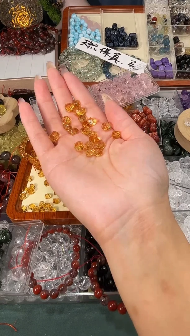 【闪购商品】水晶手串未镶嵌特级黄水晶小号隔珠一个