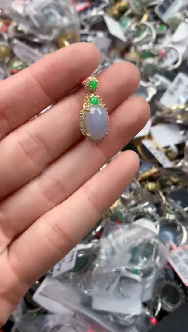 银S925镶嵌戒指翡翠222   2