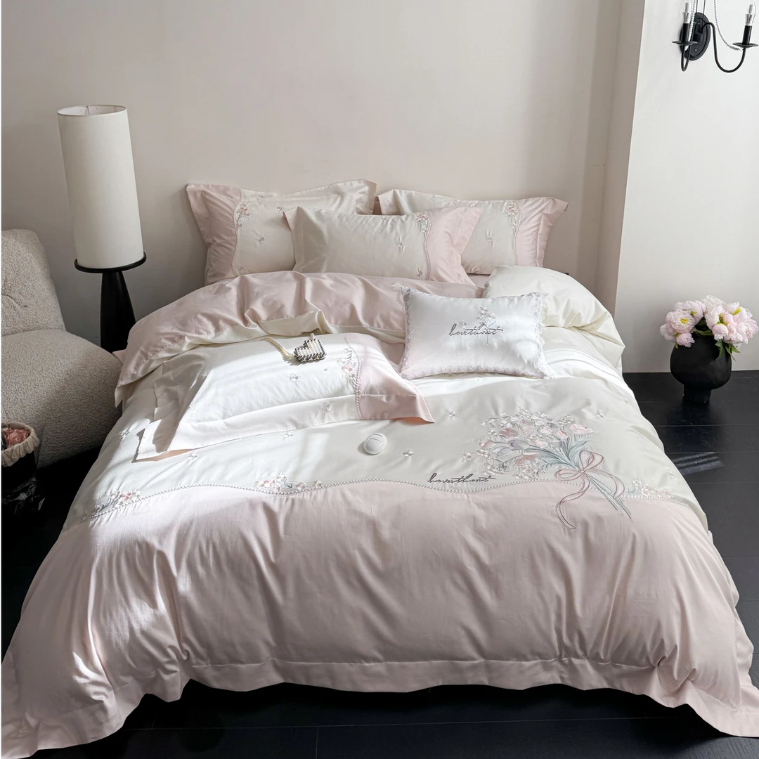 长绒棉法式风田园风重工刺绣四件套--鸢尾花畔