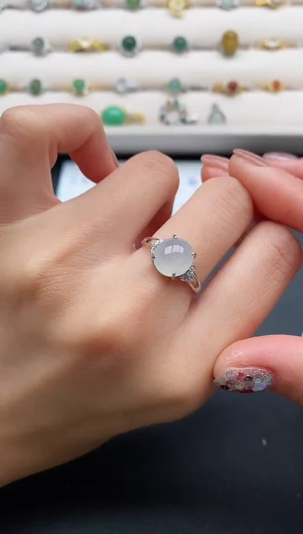 银S925镶嵌戒指翡翠333333333+2