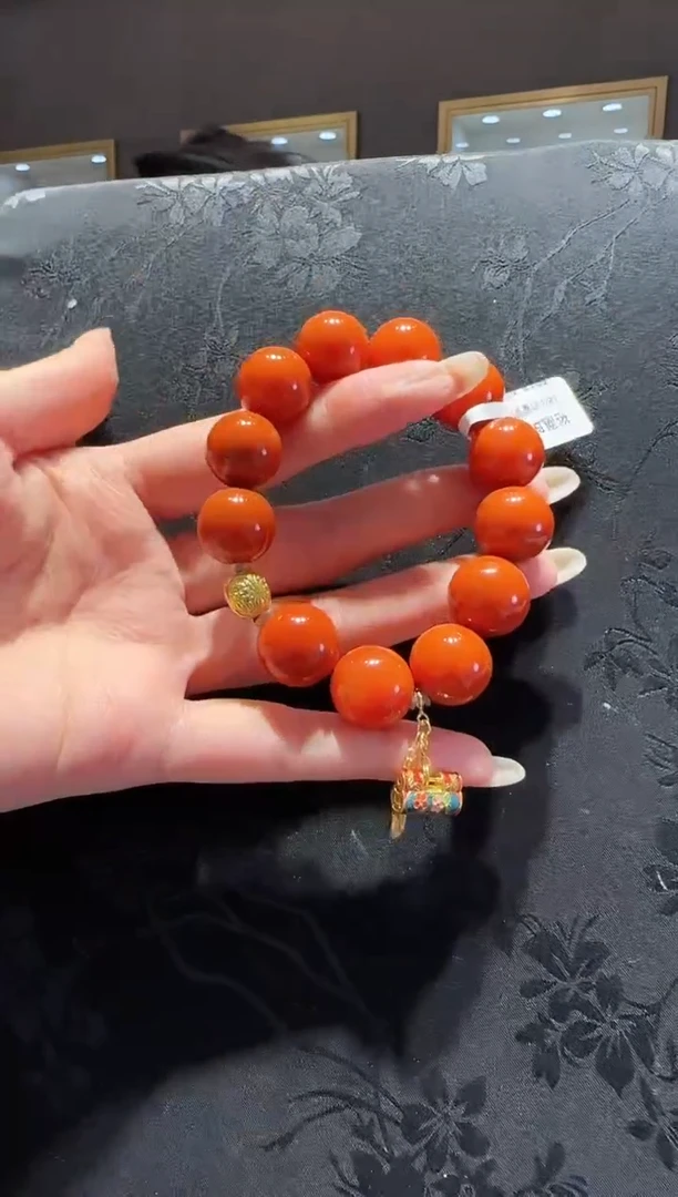【闪购商品】南红玛瑙手串未镶嵌南红圆珠手串设计款