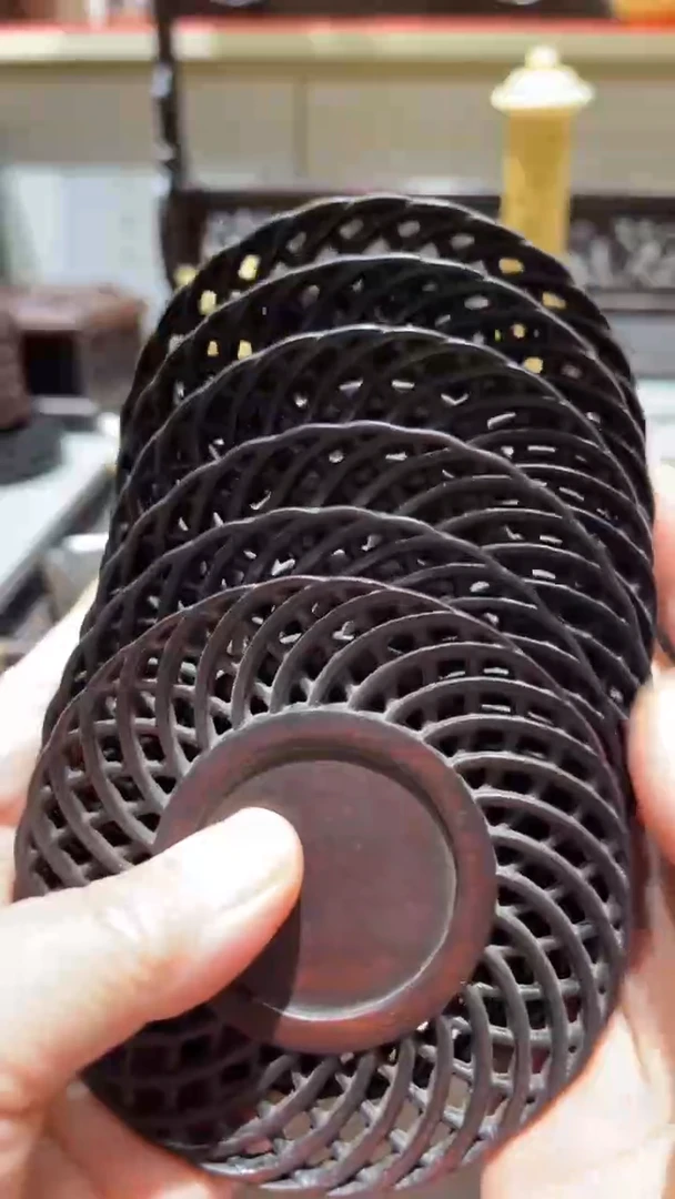 红酸枝木类精品木雕6片精工细作