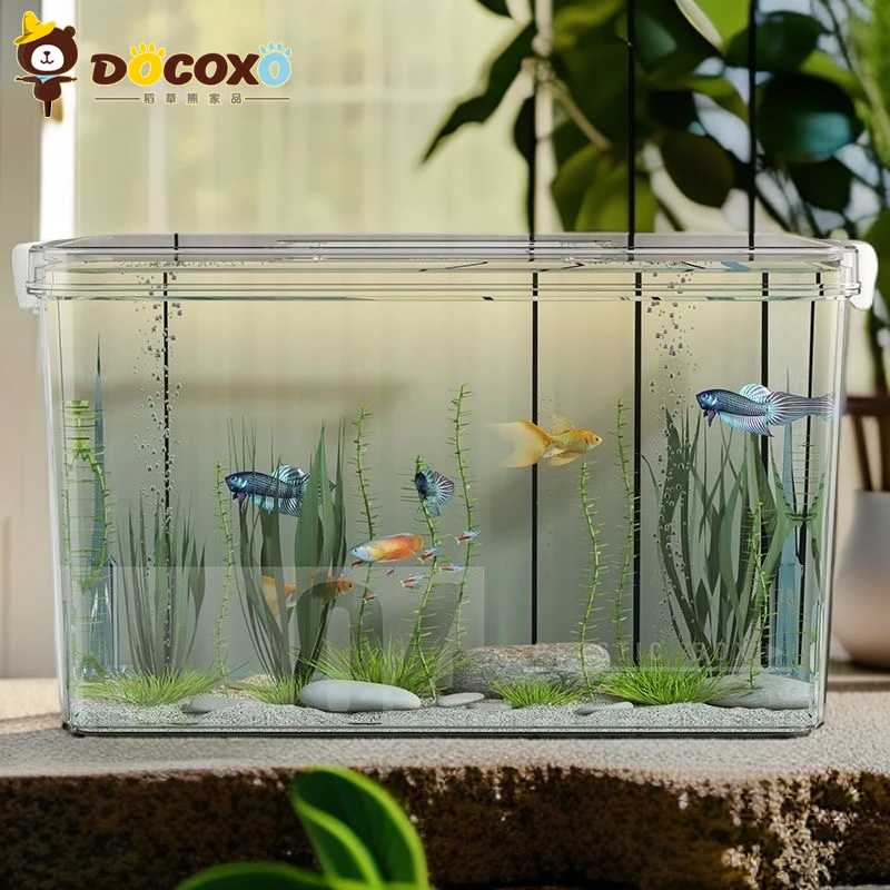 鱼缸生态箱高清高透PET金鱼缸饲养水族乌龟仓鼠生态造景收纳箱子