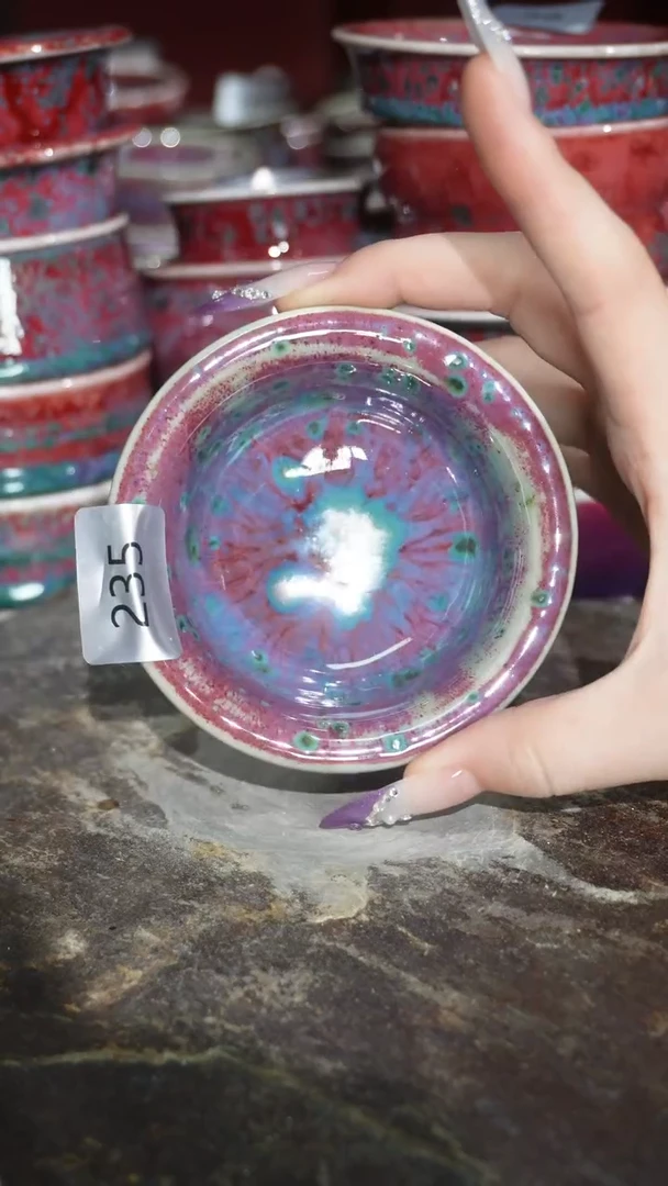 摆件陶精品窑变钧瓷茶器