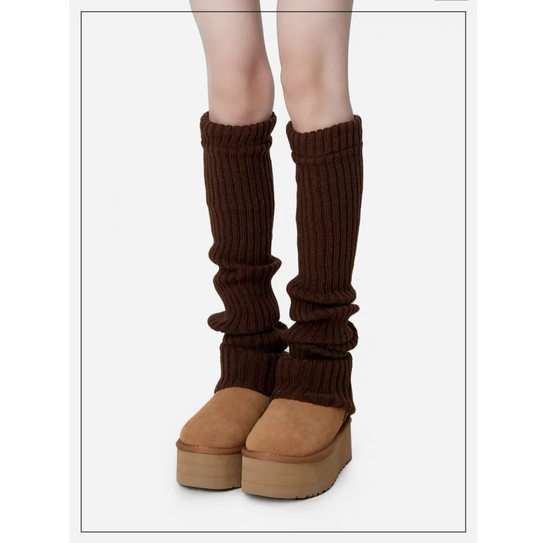 美拉德袜套女秋冬妹风竖条纹瘦腿护膝保暖腿套#BHMUR0023