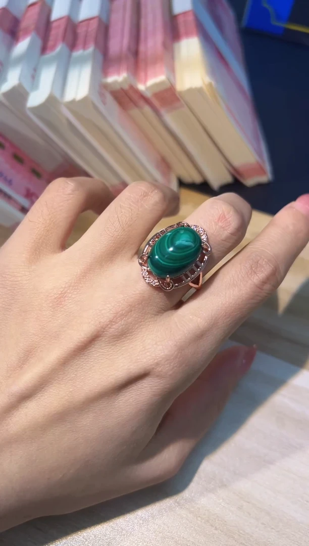 【闪购商品】孔雀石戒指未镶嵌孔雀石/多样性发货/一件