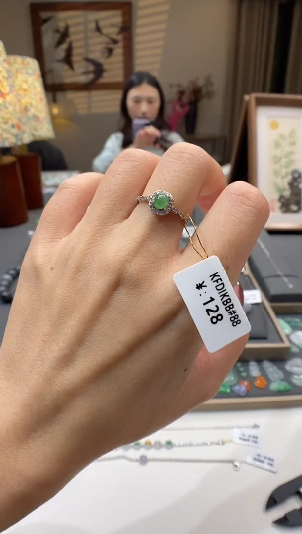 【闪购商品】翡翠戒指银S925镶嵌戒指
