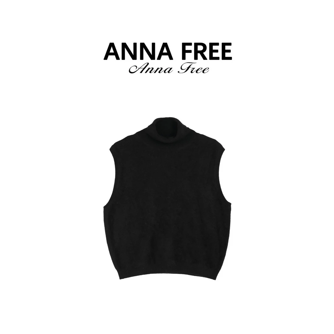 ANNA FREE 韩系无袖毛衣背心2025秋季新款外搭马甲设计感Z8653