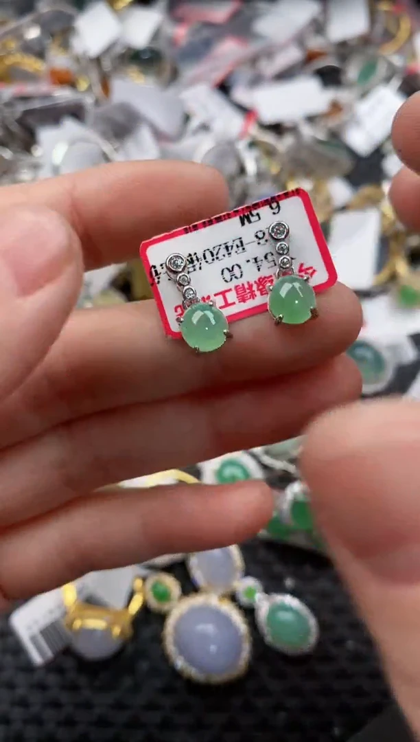 银S925镶嵌戒指翡翠555               10