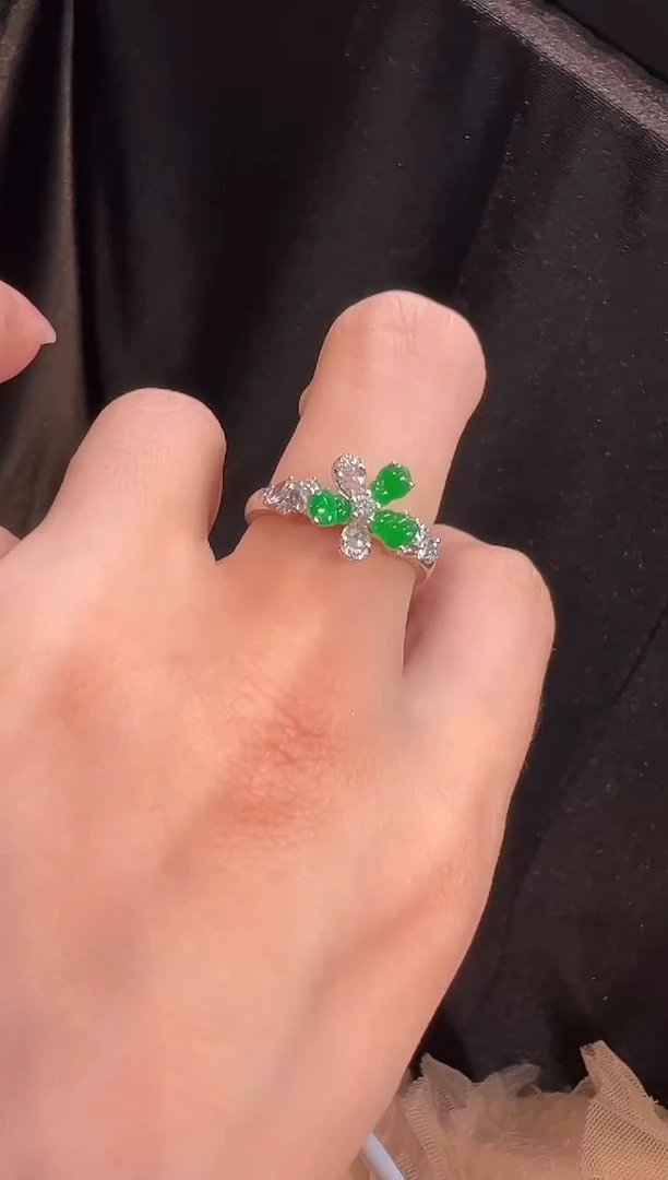 【闪购商品】翡翠戒指18K金镶嵌戒指